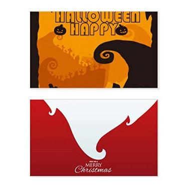 Imagem de Árvore Happy Ghost Fear Halloween Holiday Merry Christmas Cartões de parabéns Mensagem de Natal