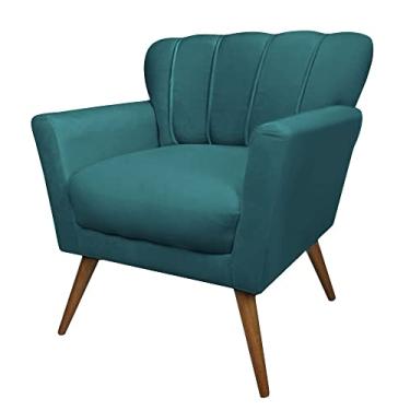 Imagem de Poltrona Decorativa Estofada Sala de Estar Escritório Quarto Leitura Paris (Suede Turquesa)