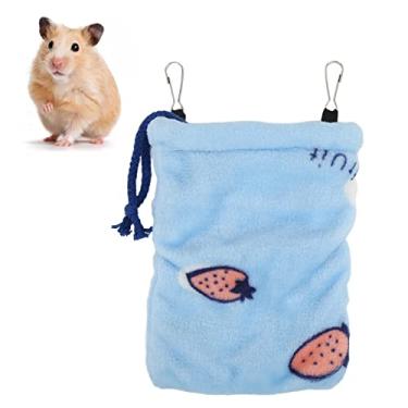 Imagem de Hamster Sleeping Pouch Bag Flannel Warm Soft Hideout Small Pet Hanging Nest Bed with Hooks for Hamster Rat Gliders Small Pets