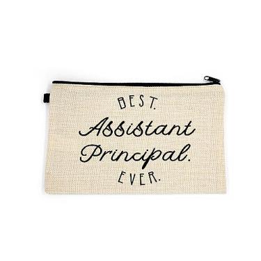 Imagem de Bolsa de maquiagem principal assistente, presente para diretor assistente, bolsa de cosméticos principal assistente, melhor assistente principal, bolsa de higiene pessoal, para ela, bolsa de maquiagem para mulheres, bolsa de , Branco