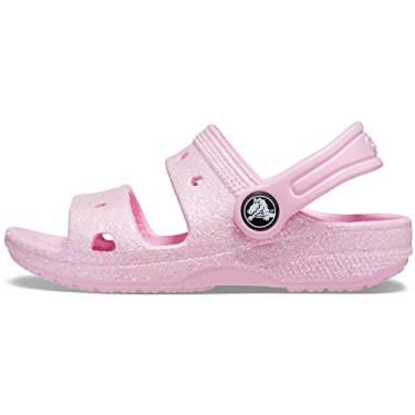 Imagem de Sandália crocs classic glitter sandal infantil flamingo