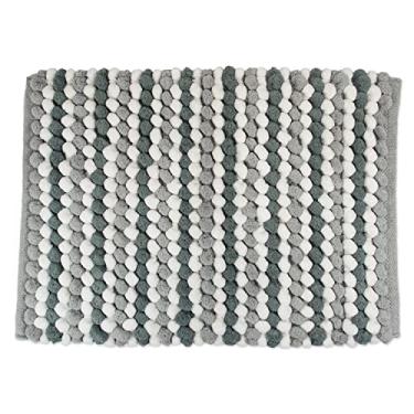 Imagem de DII Tapete de chenille ultra macio, tapete de banho de pipoca, 43 cm x 61 cm, listrado cinza