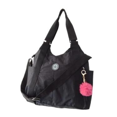 Imagem de Bolsa Feminina Nylon Tactel Academia Trabalho Escolar Faculdade alça ombro e transversal