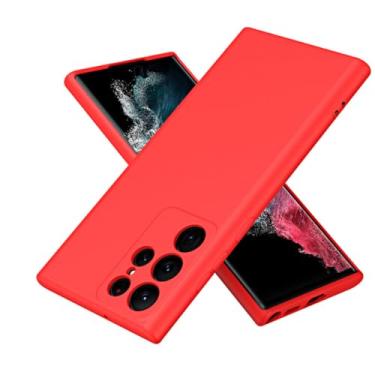 Imagem de Capa protetora de telefone de silicone líquido para Samsung Galaxy S23 S24 S21 S22 S23 Plus S20 S21 FE S24 Ultra 5G Capa traseira Coque, vermelha, para Samsung S20 Ultra