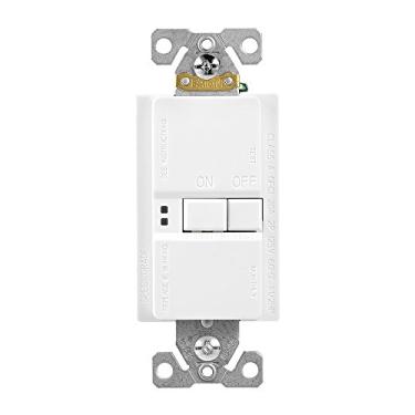Imagem de EATON Receptáculo de face em branco autoteste GFCI de fiação 20 A -125 V com placa de parede de tamanho padrão, branco