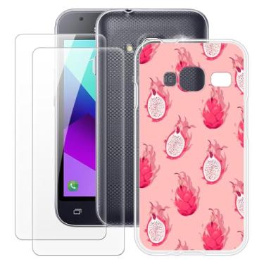 Imagem de MILEGOO Capa para Samsung Galaxy J1 Mini Prime + 2 peças protetoras de tela de vidro temperado, capa de TPU de silicone macio à prova de choque para Samsung Galaxy V2 (4 polegadas)