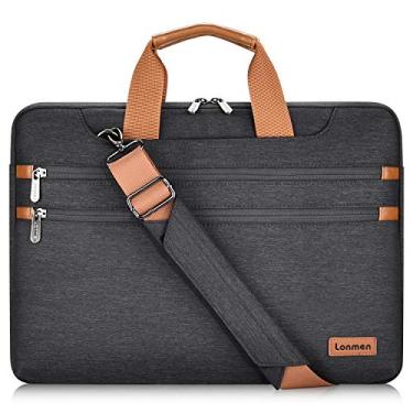 Imagem de LONMEN 15.6 Inch Laptop Shoulder Bag,Computer Sleeve Carrying Case for Lenovo 15.6" Ideapad 330/15.6" HP EliteBook 850 G3 / Dell New Latitude 3590 Chromebook Ultrabook (Black)
