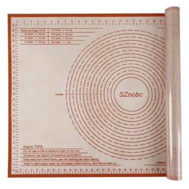 Imagem de Tapete de silicone extragrande para massa antiaderente com medida para assar, tapete de fondant, tapete de amassar, tapete de massa de massa, tapete de massa de torta (vermelho, 91 x 61)