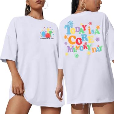 Imagem de Camiseta Today is A Core Memory Day feminina inspirada nas férias mágicas camisetas tamanho grande para viagens de amigos, Branco, XXG