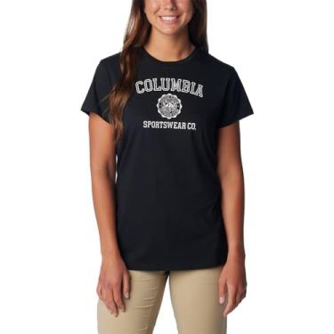 Imagem de Columbia Camiseta feminina Trek de manga curta, emblema preto/CSC, grande