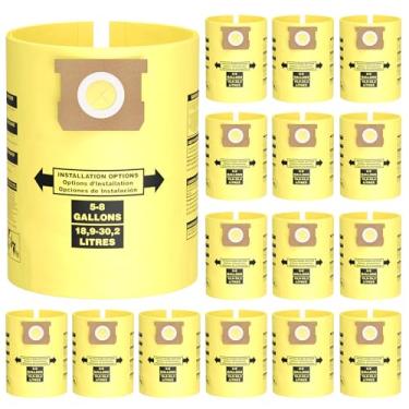 Imagem de 15 peças de substituição de sacos de filtro a vácuo de 5-8 galões para sacos de aspirador de pó, aspirador de pó seco e molhado tipo de peça H #90671 9067100 9067133, tipo E #90661 9066100 9066133,
