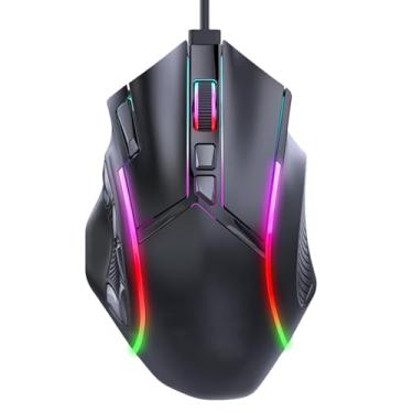 Imagem de Mouse para Jogos RGB, Macro de 12 Teclas de 12800DPI, Mouse para Jogos Com Fio para Acessórios de Substituição de Computador, Sensores ópticos, Personalização Personalizada