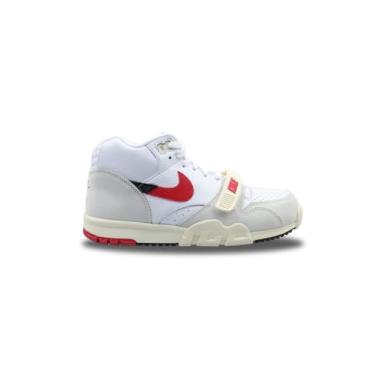 Imagem de Nike Element Blusa de corrida de manga comprida com meio zíper, Branco/vermelho universitário/preto, 10.5