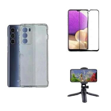Imagem de Kit Tripé Tripod 360 graus para Motorola Moto G200 + Capa + Pelicula D