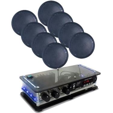 Imagem de Receiver rcbt 40w + 08 arandelas redondas pretas - ORION