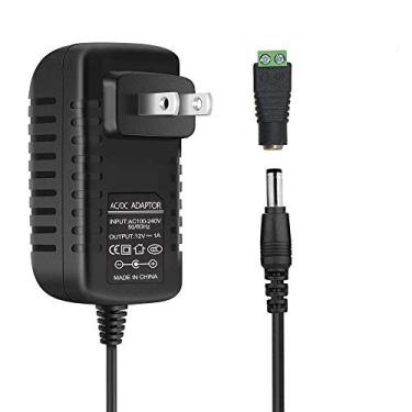 Imagem de inShareplus Fonte de alimentação LED 12V 1A 12W, fonte de alimentação de comutação CA/CC montada na parede, adaptador AC 100-240V para DC 12V, carregador, transformador para fita de luz LED com