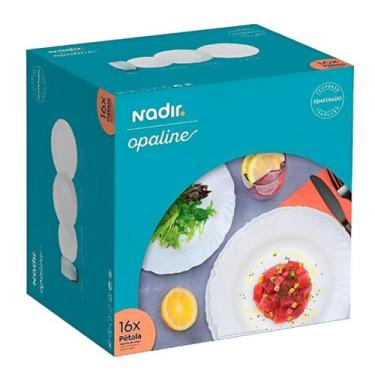 Imagem de Aparelho De Jantar Branco 16 Peças Cozinha Louça Pratos Copo - Nadir F