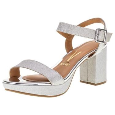 Imagem de Sandália feminina salto grosso vizzano - 6425110, Prata, 36