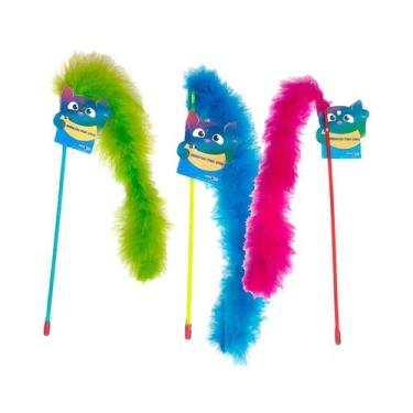 Imagem de Brinquedo Plumas e Penas Varinha Marabu Show para Gatos - Cores Sortid