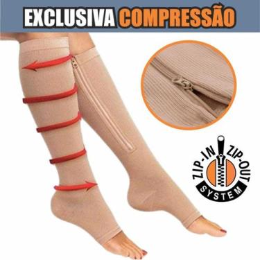 Imagem de Meias De Compressão C/  Zíper Tratamento para Varizes Edema Trombose e