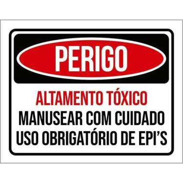 Imagem de Placa Perigo Altamente Tóxico Uso Epi 18X23 - Sinalizo