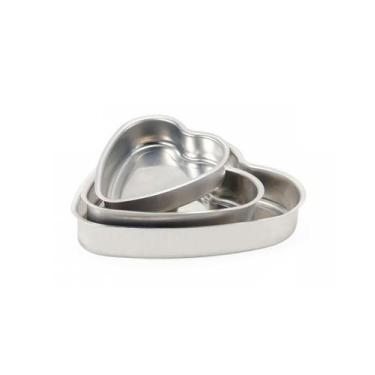 Imagem de Conjunto Assadeiras Coração Polida Com 3 Peças - Marcolar