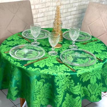 Imagem de Toalha de Mesa Jacquard Redonda para Festas Buffet Eventos - MUMUDECOR