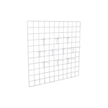 Imagem de Tela aramada 0,60 x 0,60m + 10 Ganchos 10cm COR: Branco - Lm Balcoes