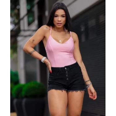 Imagem de Body Cavado Colan Lycra Maiô Moda Tendência Alça Fina Feminina look Bo