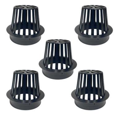Imagem de Kit 5 Abacaxi Hemisférico Ralo Anti Folhas 100mm Plástico Calha - FICO