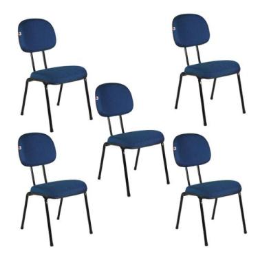 Imagem de Cadeira Ágata Secretária Pé Palito L Duplo Kit 05 Tecido - Ideaflex, A