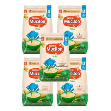 Imagem de Kit 5 Mucilon Milho Cereal Infantil Sachê 180g