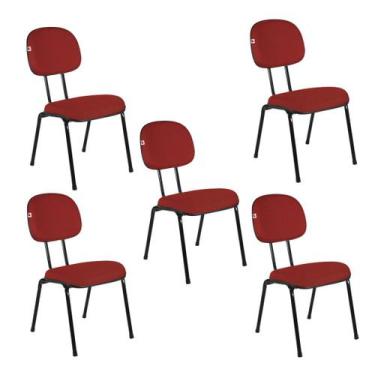 Imagem de Cadeira Ágata Secretária Pé Palito L Duplo Kit 05 Tecido - Ideaflex,  