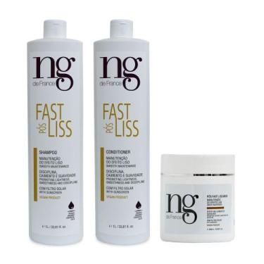 Imagem de Ng De France Kit Pós Fast Liss Shampoo 1l + Condicionador 1l + Máscara