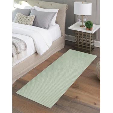 Imagem de Passadeira Tapete Veludo Cotelê Antiderrapante Verde 45cm x 140cm - FA