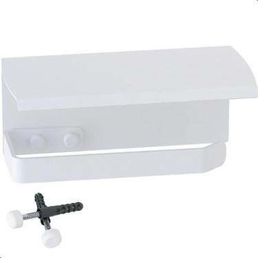 Imagem de Porta Papel Higiênico de Parede Branco Com Tampa Zmt - CONTEL STORE