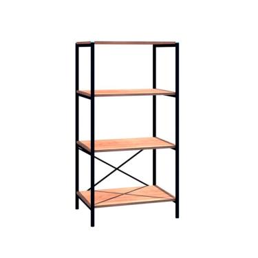Imagem de Estante Padova Madeira e Preta 117 cm