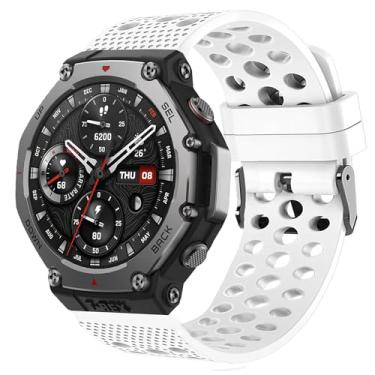 Imagem de Compatível com pulseiras Amazfit T-Rex 3, Lamshaw de liberação rápida de 22 mm, pulseira esportiva de silicone de 20 mm compatível com Amazfit T-Rex 3 de 48 mm, Balance, Cheetah Pro, Cheetah Round,