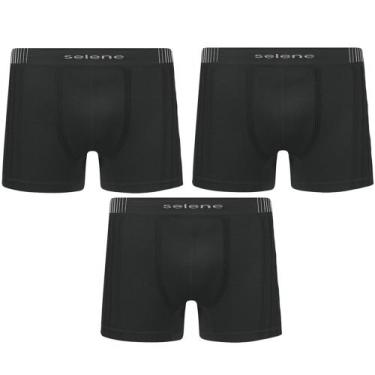 Imagem de Kit 3 Cuecas Boxer Selene Sem Costura Masculino - Preto, Preto, M