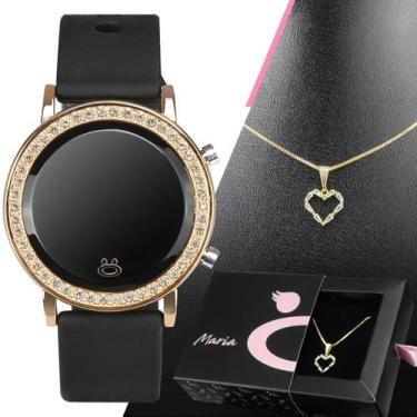 Imagem de Kit relógio feminino premium exclusivo strass garantia nota - Orizom
