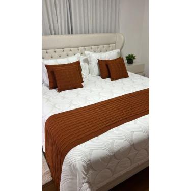 Imagem de Peseira Manta Trança Sala Cama Queen Sofa Tricot 230x60cm - Calu Trico