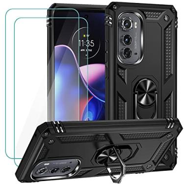 Imagem de Muntinfe para Motorola Edge 2022 Case com 2 Unidades de Protetor de Tela de Vidro Temperado, Grau Militar] 16 Pés. Capa Protetora Testada Contra Queda com Suporte Magnético para Carro para Motorola Mo