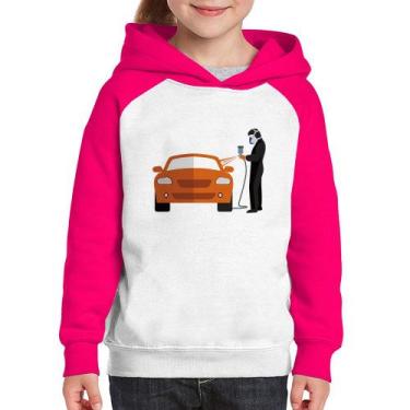 Imagem de Moletom Infantil Pintor Automotivo - Foca na Moda, Branco, Rosa, 6