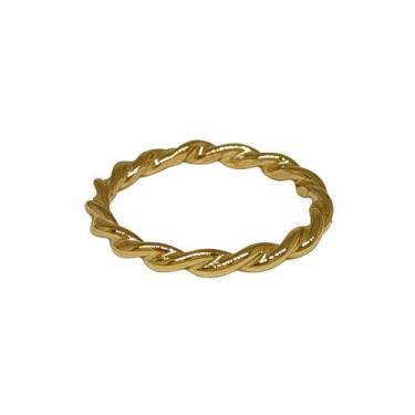 Imagem de Anel Em Ouro 18k 750 Aro Fio Redondo Trançado Tranças, 16
