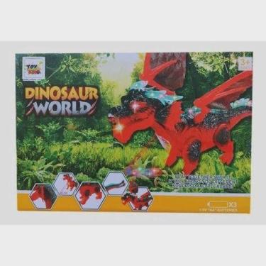 Imagem de Brinquedo Infantil Dinossauro Com Luz E Som Anda E Bate Asas tem luz t