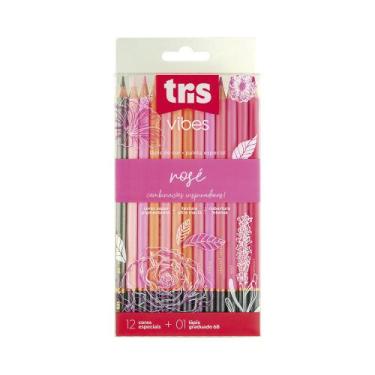 Imagem de Lápis De Cor Rosé Vibes 12 Cores Paletas Especiais + 01 Graduado 6B Tr