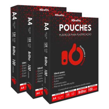 Imagem de Plastico Plastificação 300 Grafity A4 (125 Microns) 0,05mm 125 Micras