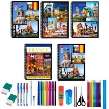 Imagem de Kit 10 Caderno Photo 96 Folhas Arame Capa Dura Com 36 Itens - Maxima c