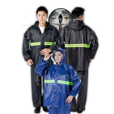 Imagem de Conjunto Capa de Chuva para Motoboy Impermeável com Faixa Refletiva e 