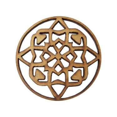 Imagem de Aplique Mandala Modelo 23 5cm Mdf Madeira Cru - ATACADÃO DO ARTESANATO